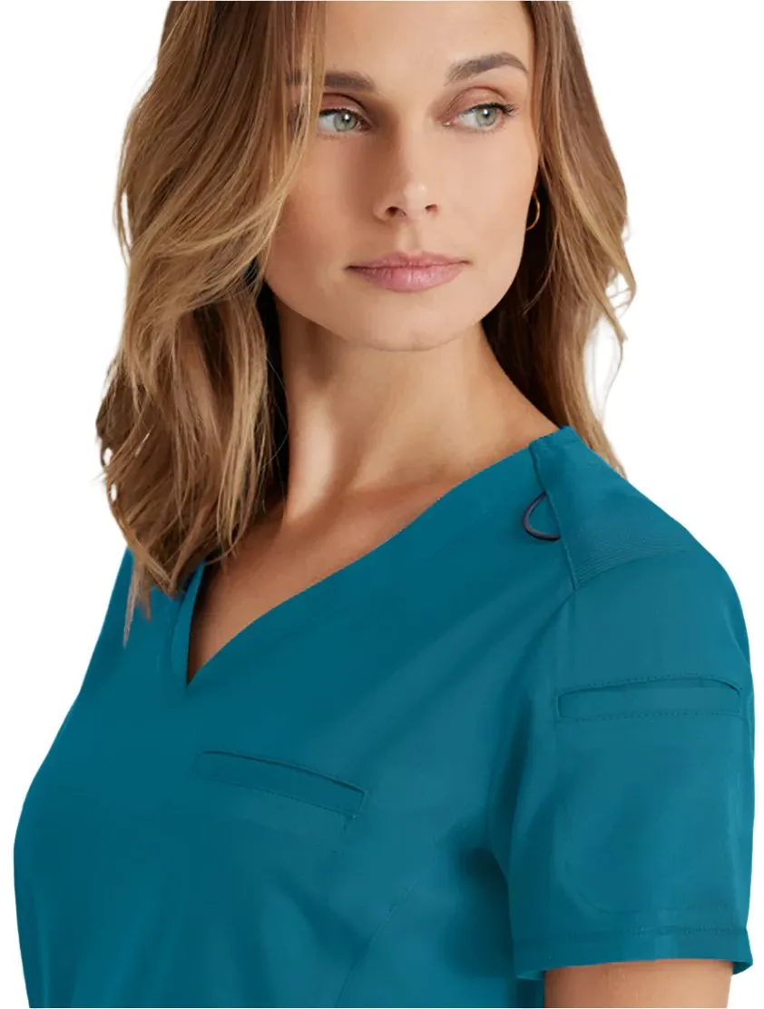 Grey's Anatomy Stretch™ by Barco Capri 2-Pocket Hourglass V-Neck Scrub Top-Plus