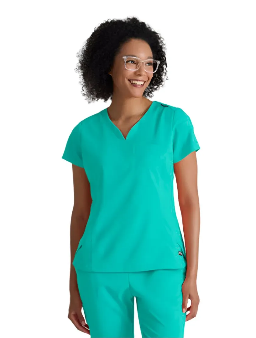 Grey's Anatomy Stretch™ by Barco Capri 2-Pocket Hourglass V-Neck Scrub Top-Plus