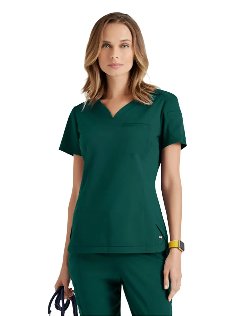 Grey's Anatomy Stretch™ by Barco Capri 2-Pocket Hourglass V-Neck Scrub Top-Plus