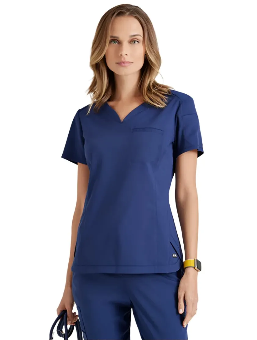 Grey's Anatomy Stretch™ by Barco Capri 2-Pocket Hourglass V-Neck Scrub Top-Plus