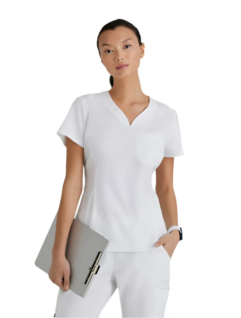 Grey's Anatomy Stretch™ by Barco Capri 2-Pocket Hourglass V-Neck Scrub Top-Plus