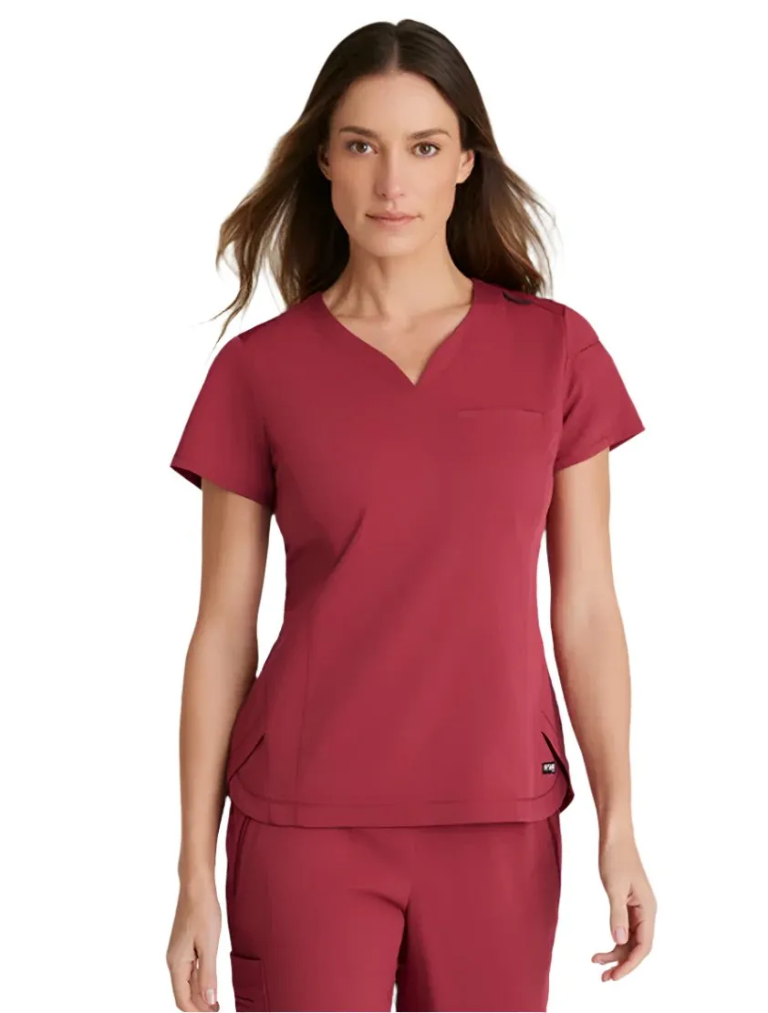 Grey's Anatomy Stretch™ by Barco Capri 2-Pocket Hourglass V-Neck Scrub Top-Plus
