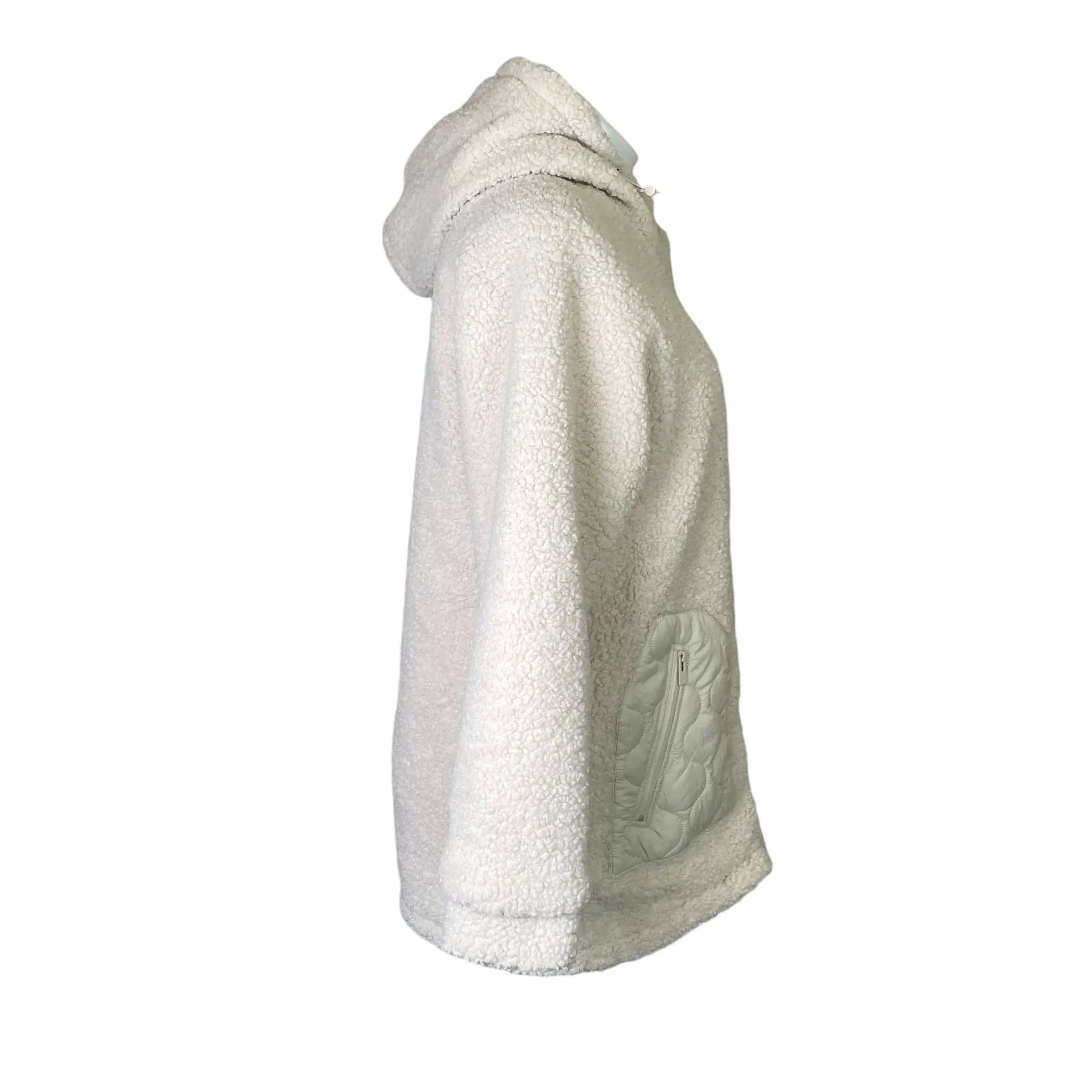 Hurley | Women's Cream Irving Hooded Sherpa Onion Quilt Jacket | Size: XS