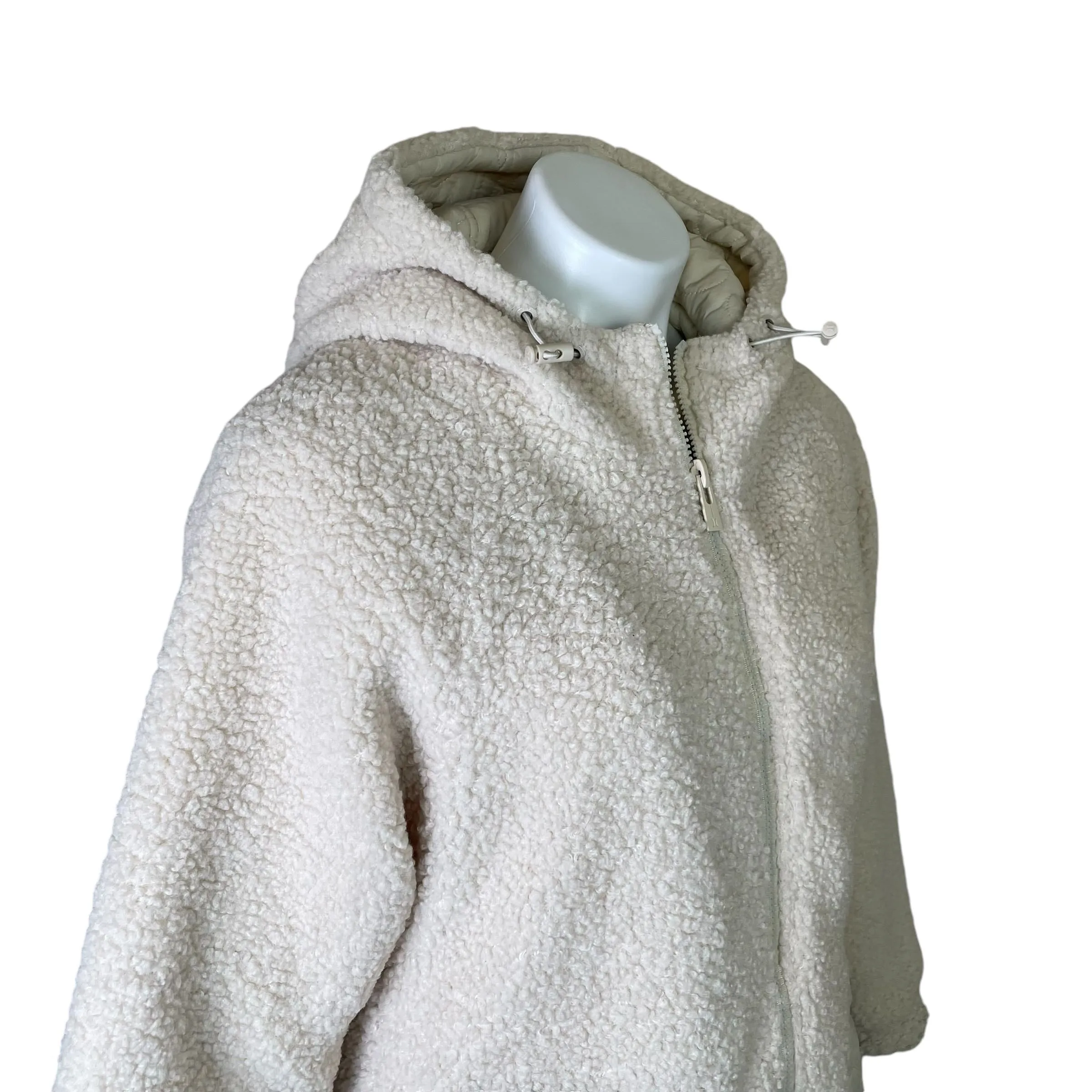 Hurley | Women's Cream Irving Hooded Sherpa Onion Quilt Jacket | Size: XS