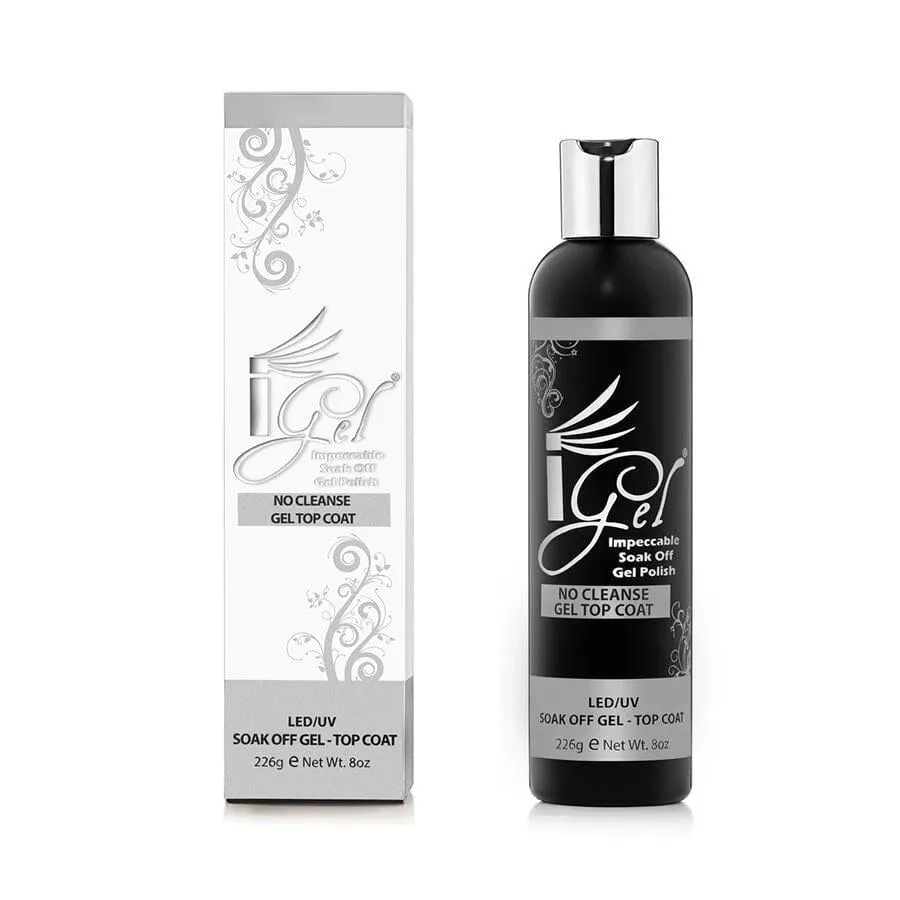IGEL Gel Top Coat No Cleanse Refill 8oz & 12 Bottles 0.5oz