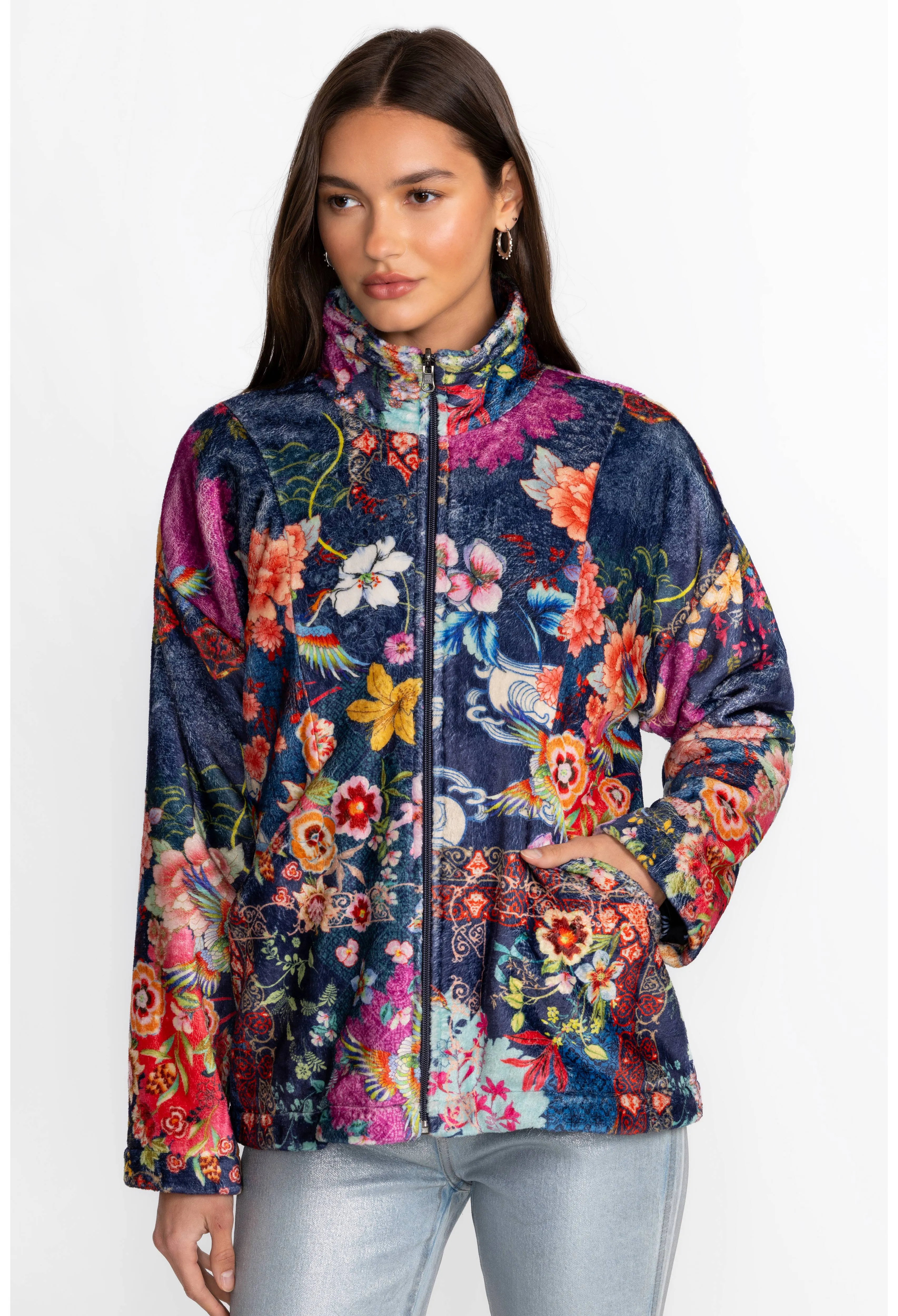 Joan Zip Sherpa Jacket - McDreamer Night