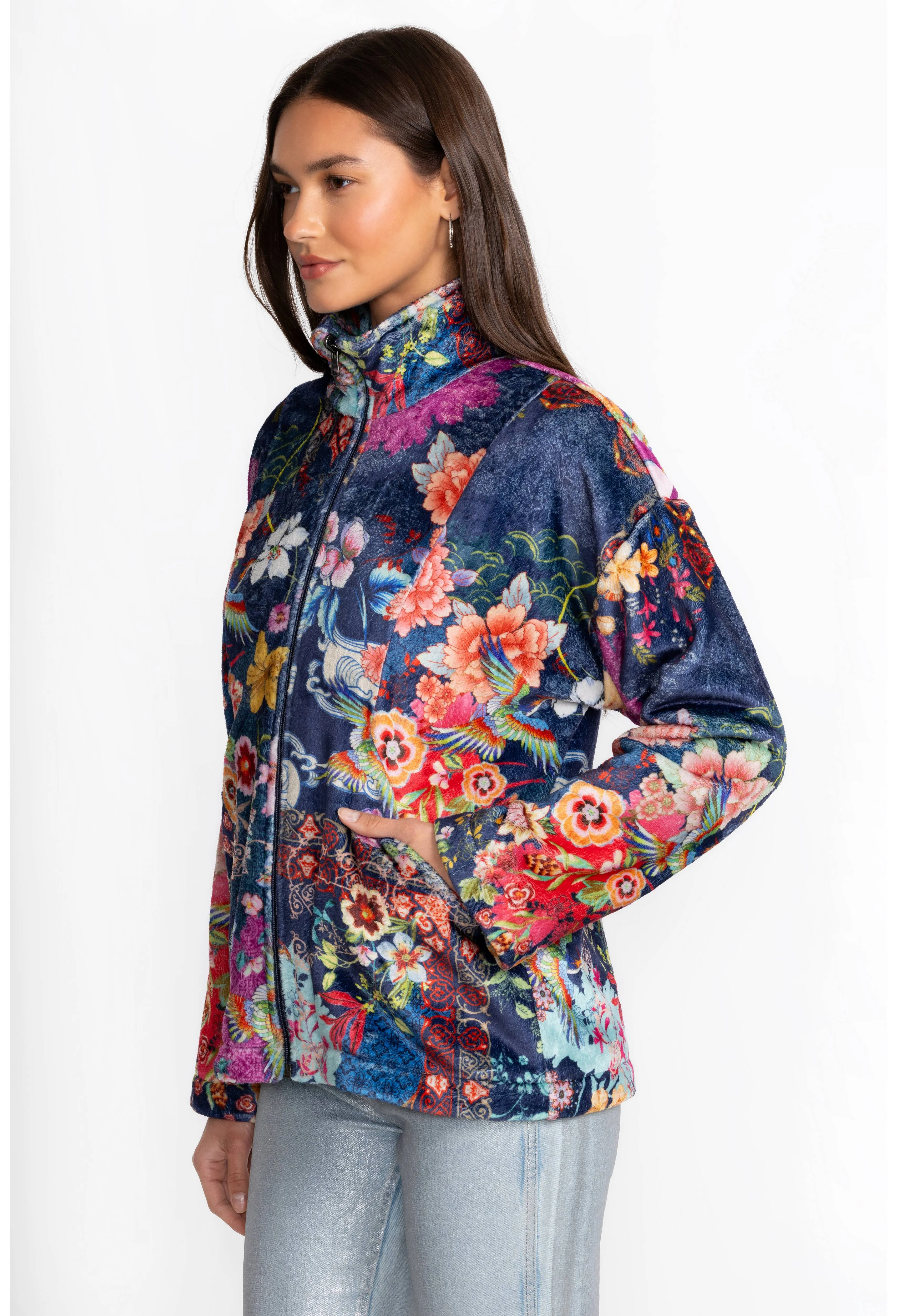 Joan Zip Sherpa Jacket - McDreamer Night