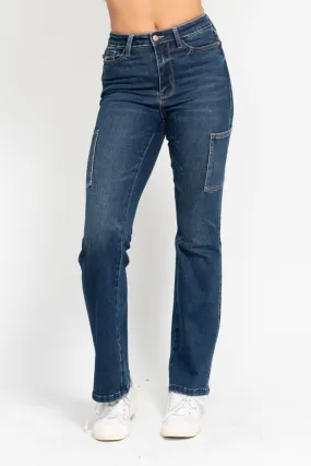 Judy Blue High Waist Cargo Bootcut JEans /Stuffology Boutique