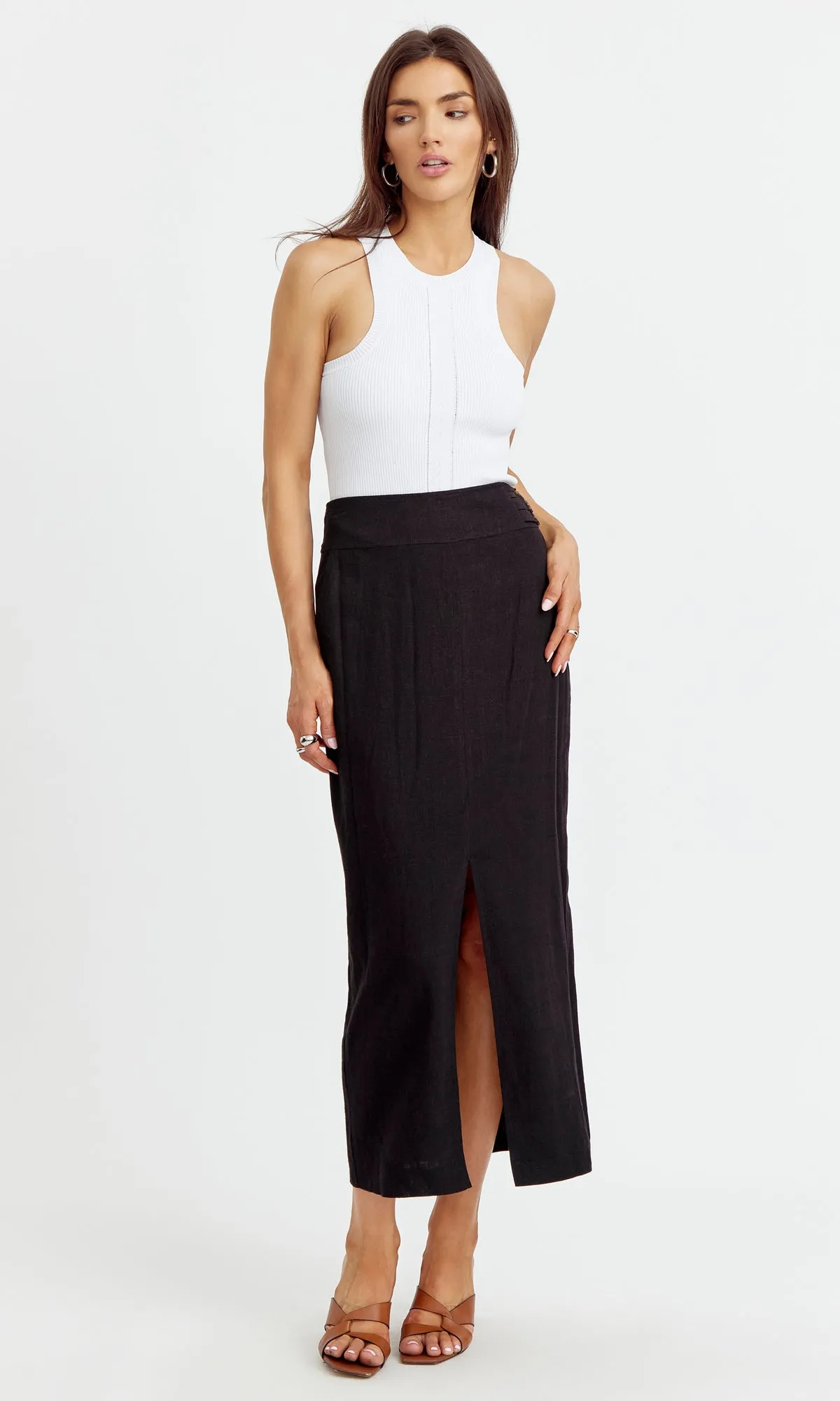 Kelsey Razer Back Ribbed Knit Tank Top