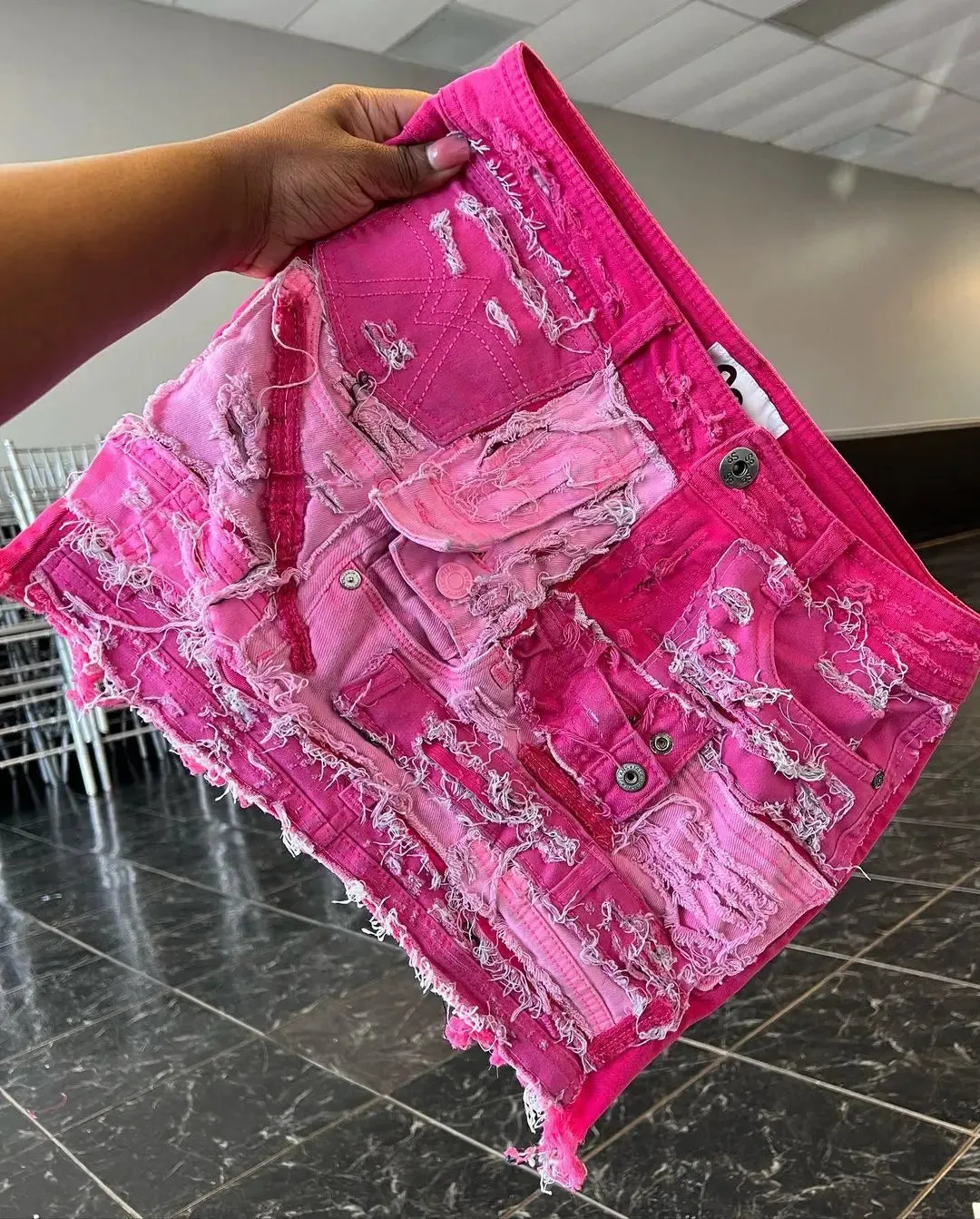 Large Size hot pink skirt