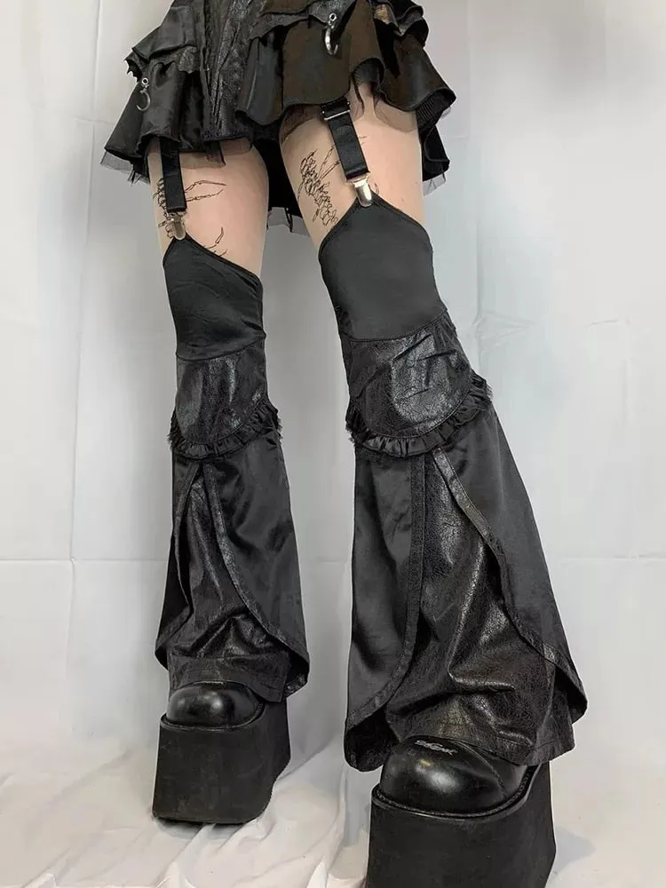 Leather Bandage Buckle Skirt