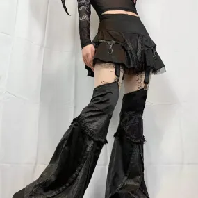 Leather Bandage Buckle Skirt