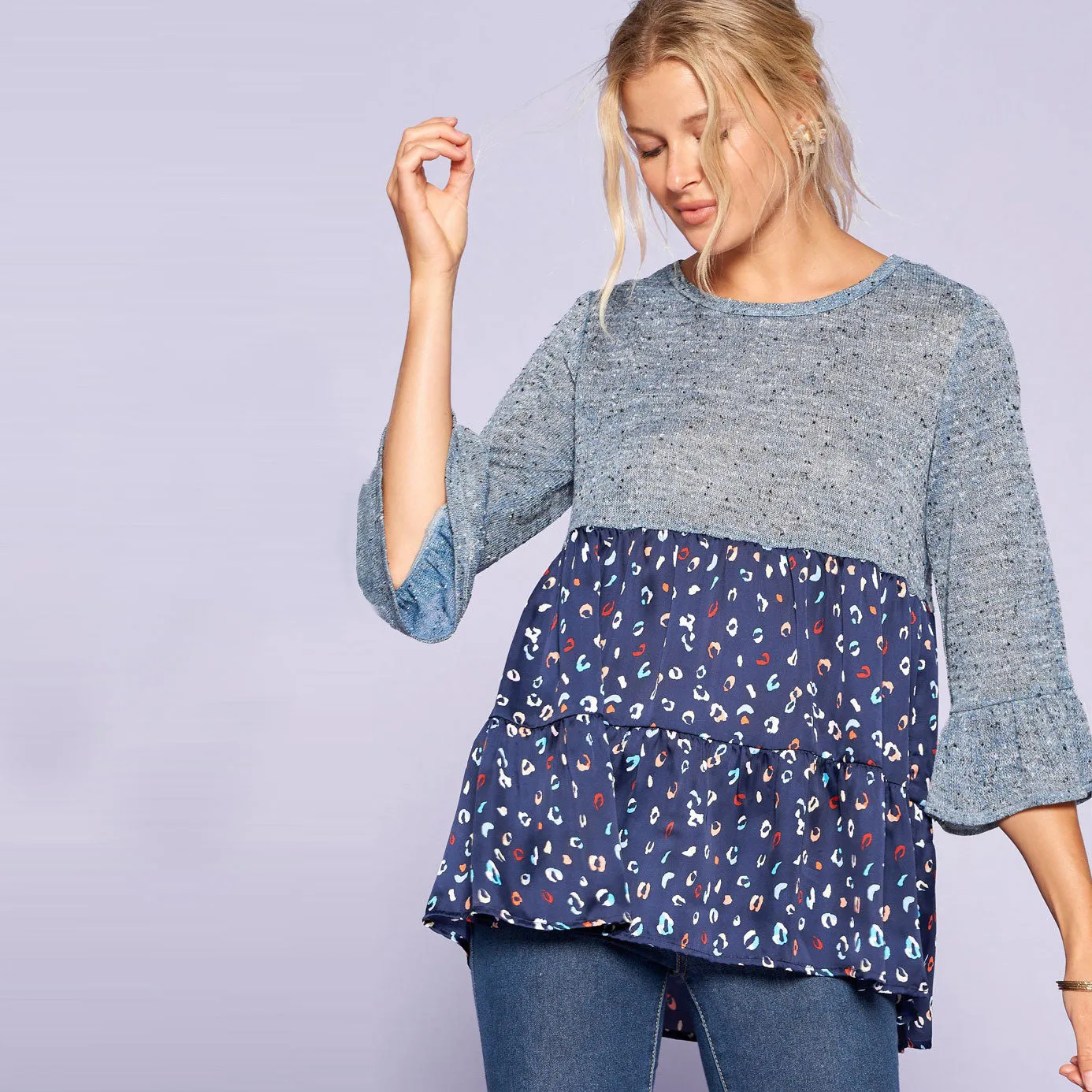 Leopard Tier Belle Top