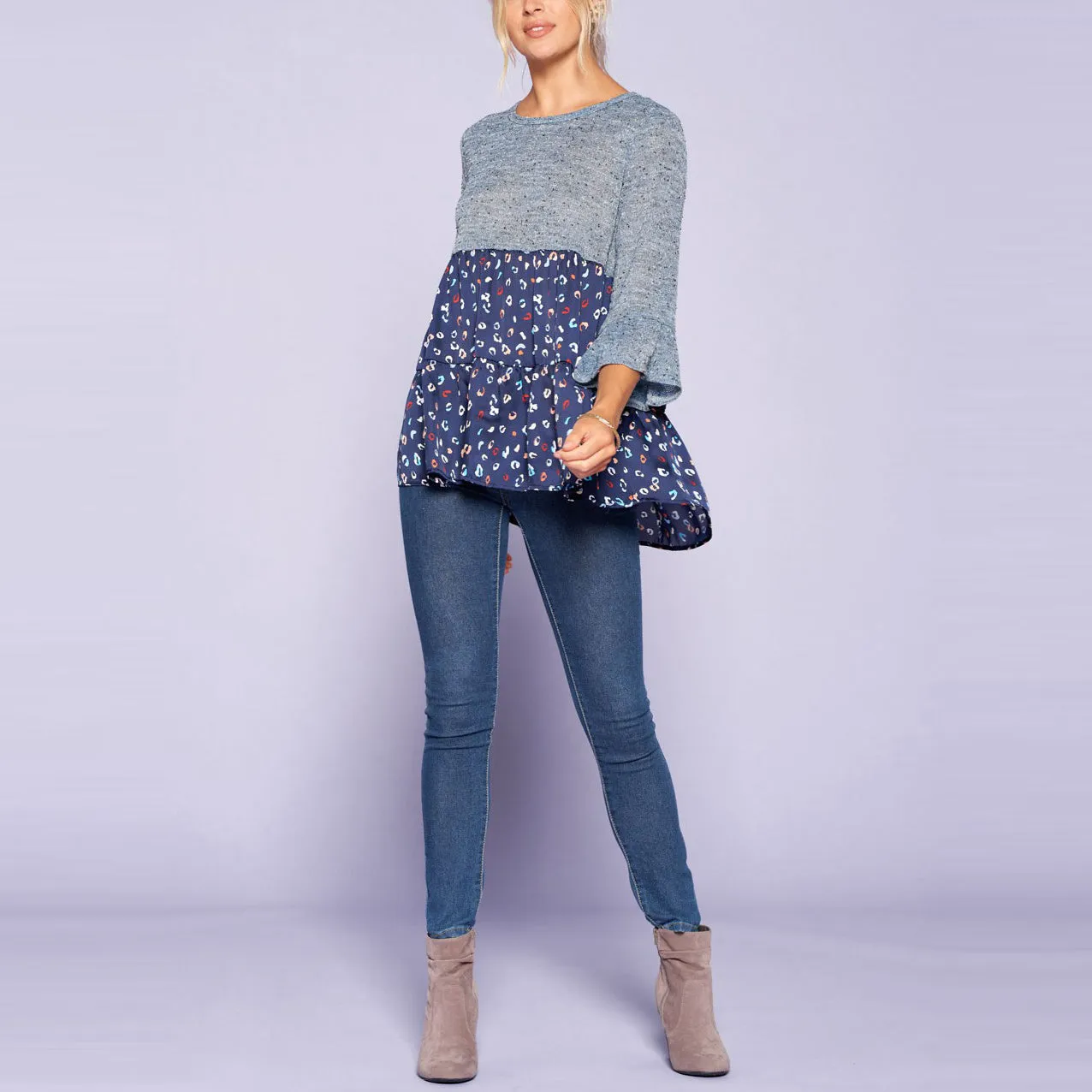 Leopard Tier Belle Top