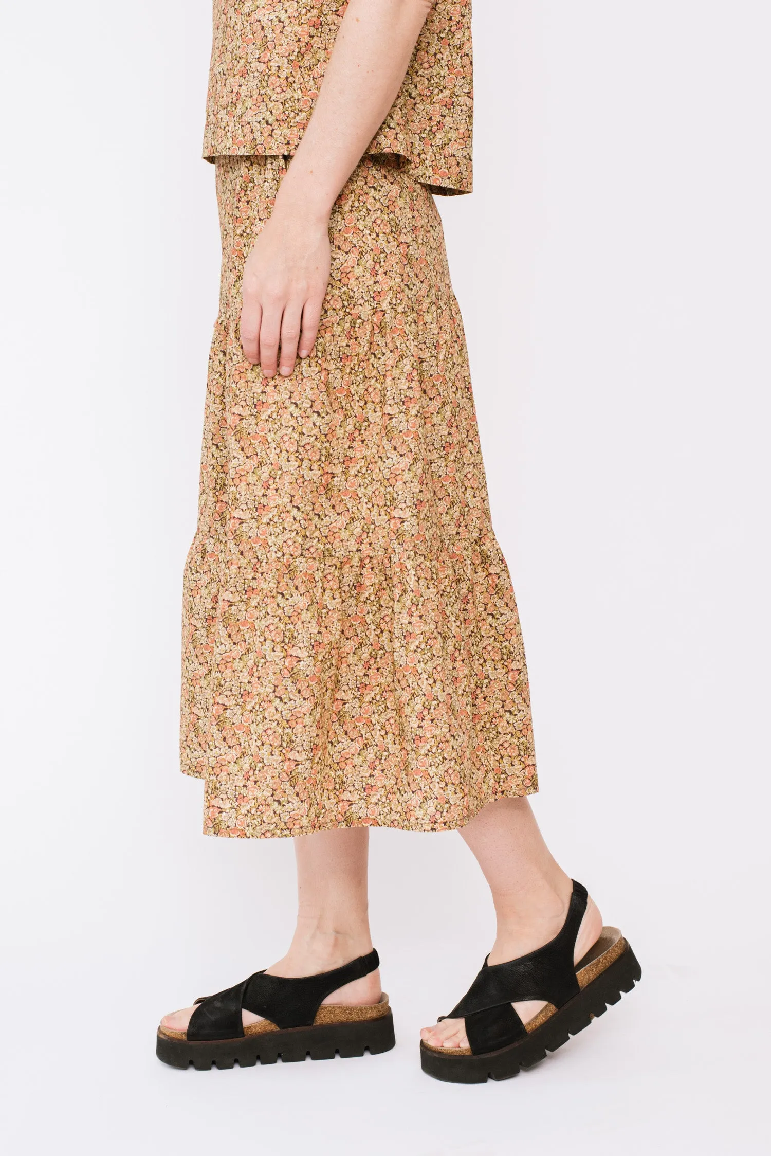 Liberty Print Long Ruffle Skirt
