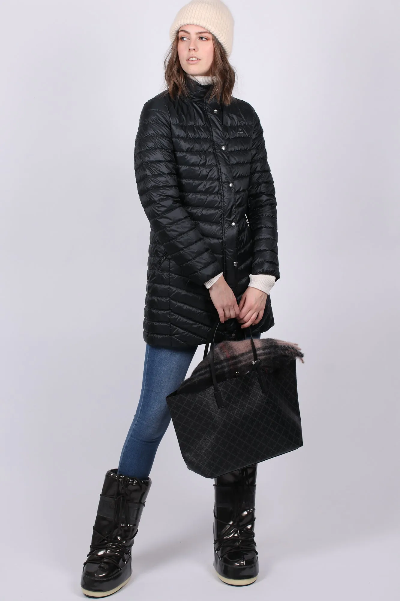Light Down Coat - Black