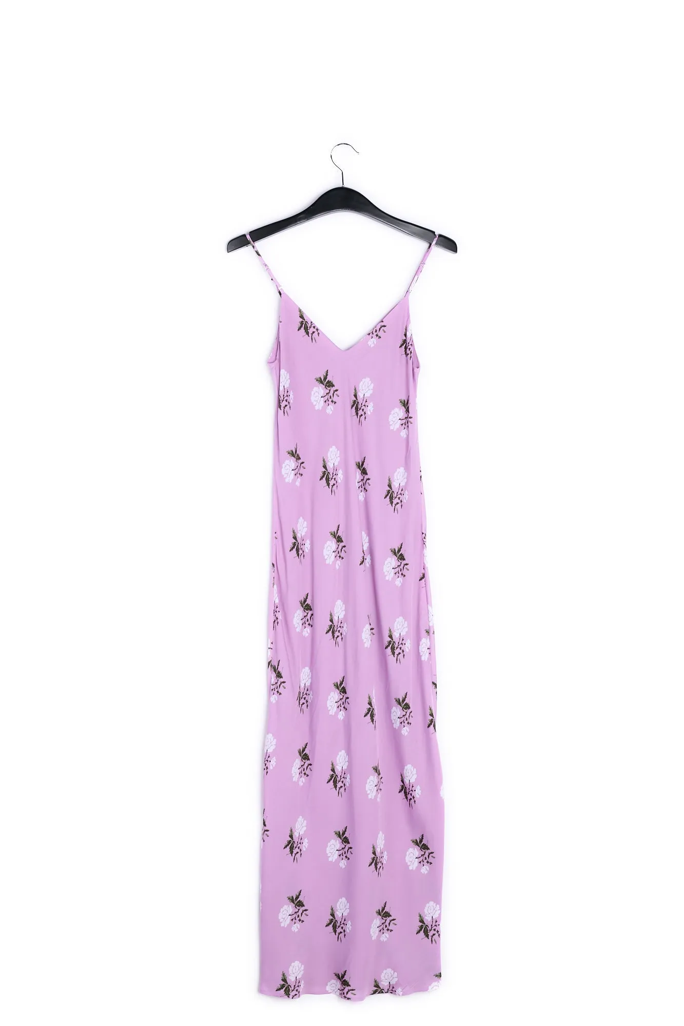 Lilac floral print maxi slip dress