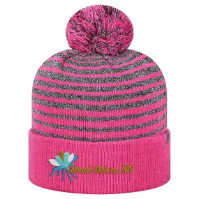 Limited Edition - Two-Tone  Pom Pom Beanie - Colorado State Flower - Burgundy Pink