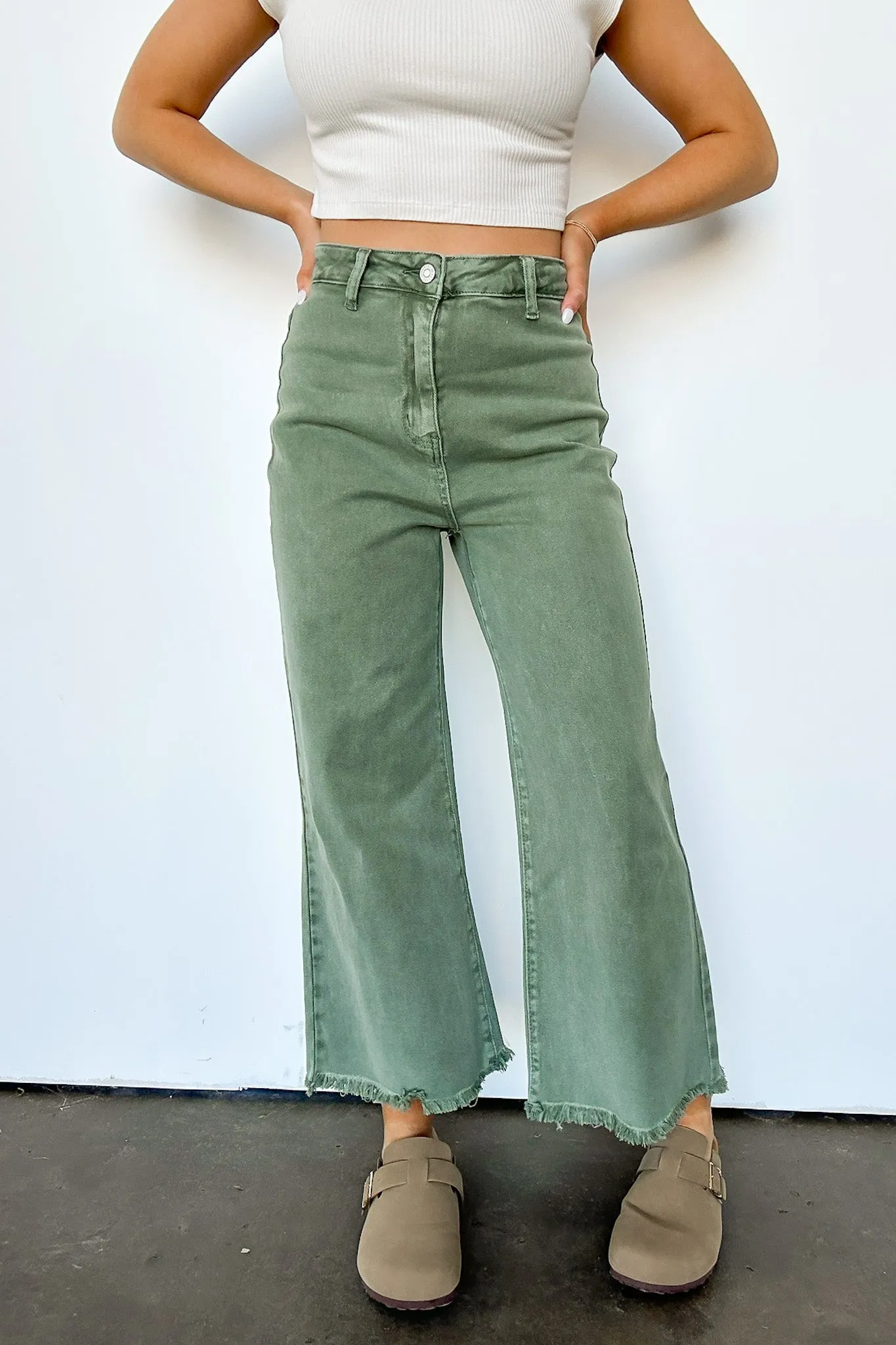Lorellah High Rise Frayed Hem Straight Leg Jeans - FINAL SALE