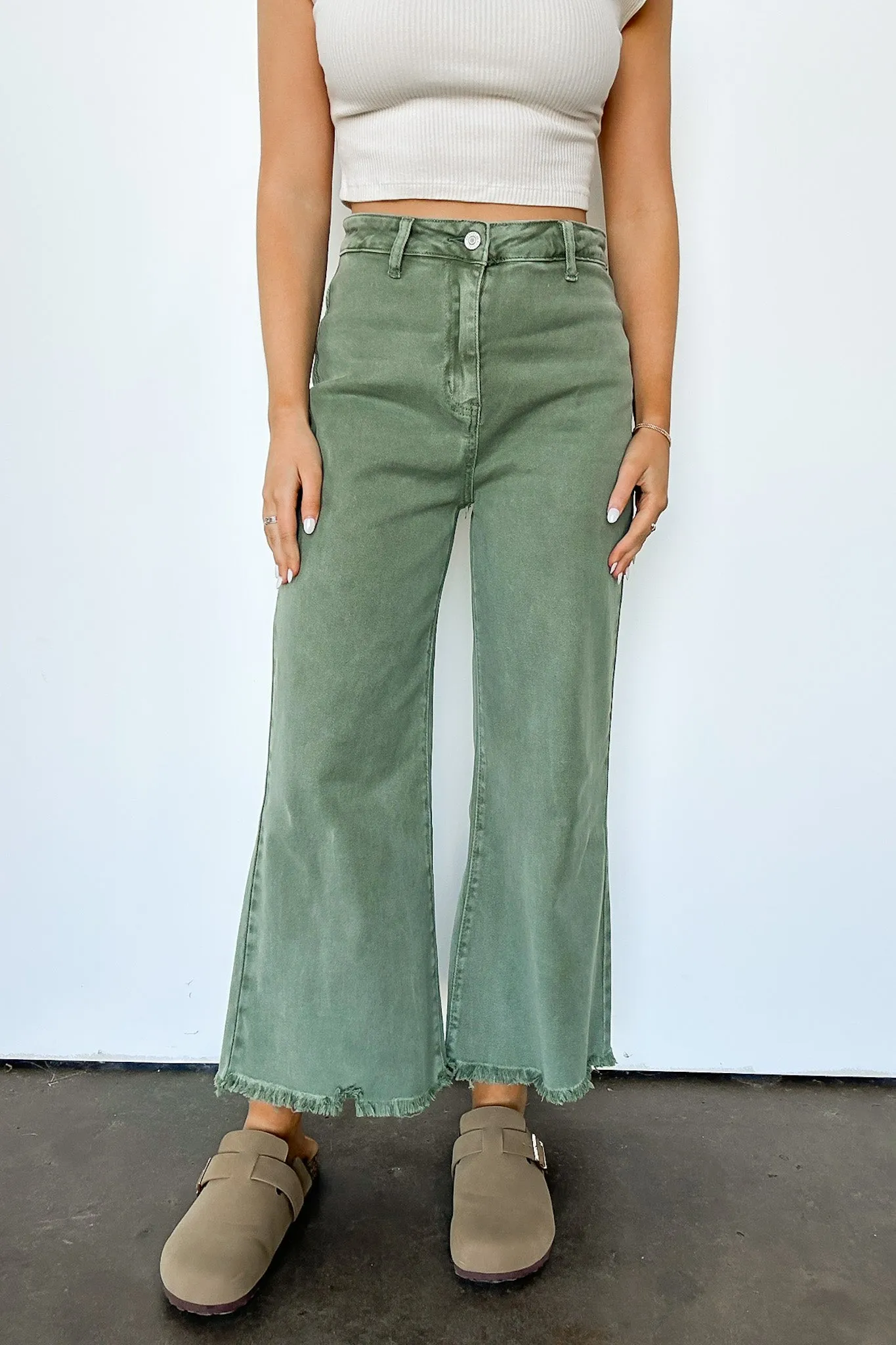 Lorellah High Rise Frayed Hem Straight Leg Jeans - FINAL SALE