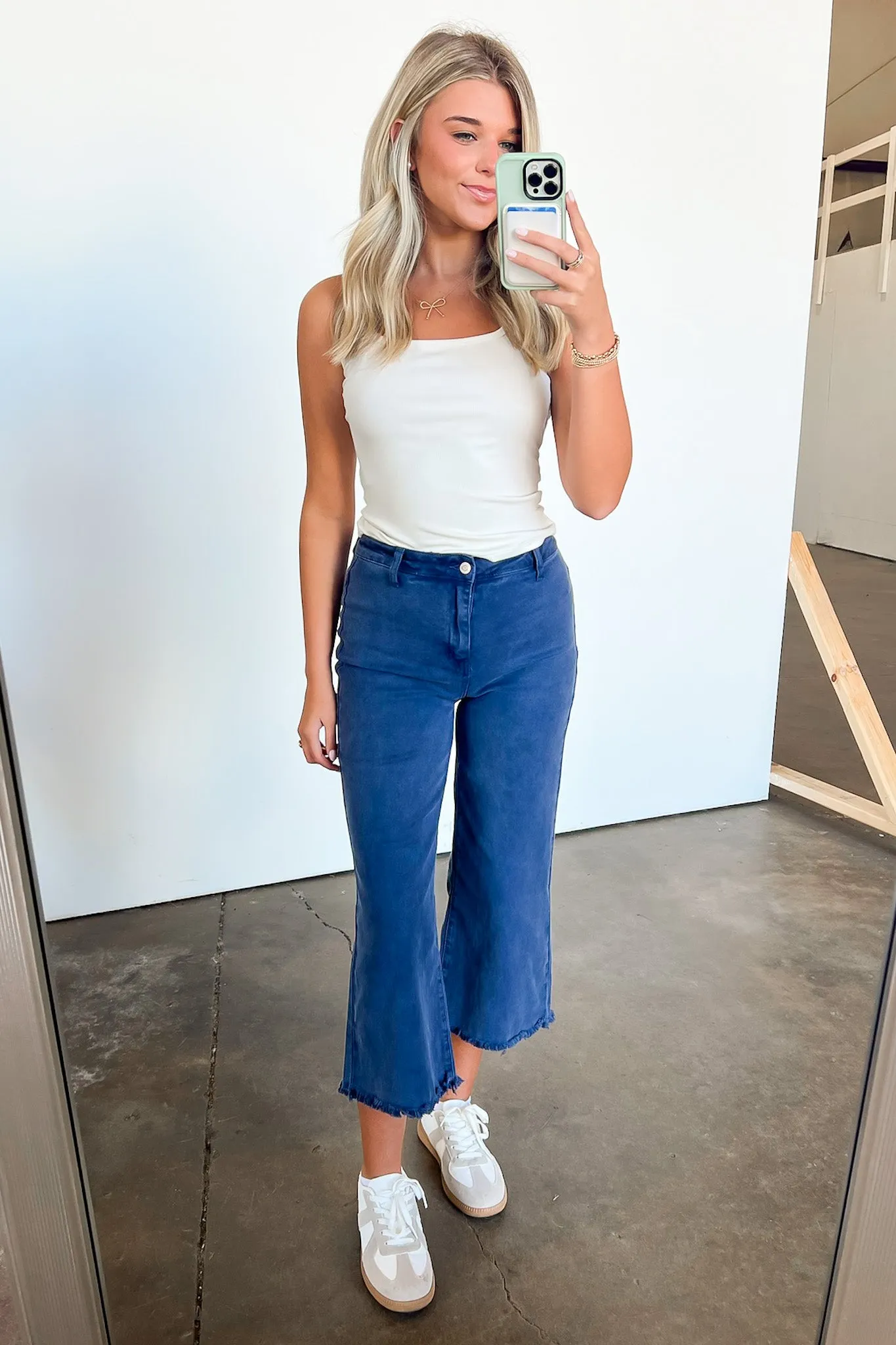 Lorellah High Rise Frayed Hem Straight Leg Jeans - FINAL SALE
