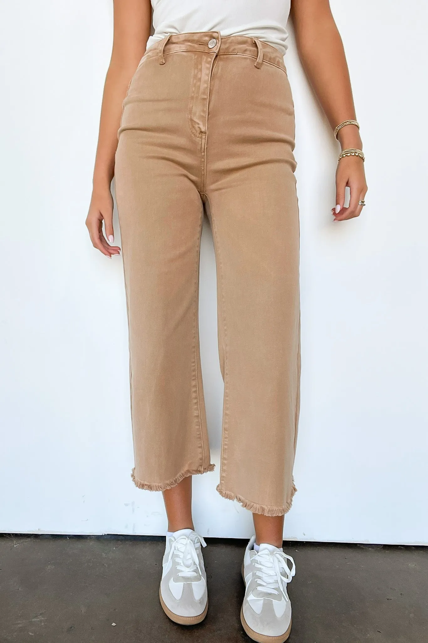 Lorellah High Rise Frayed Hem Straight Leg Jeans - FINAL SALE