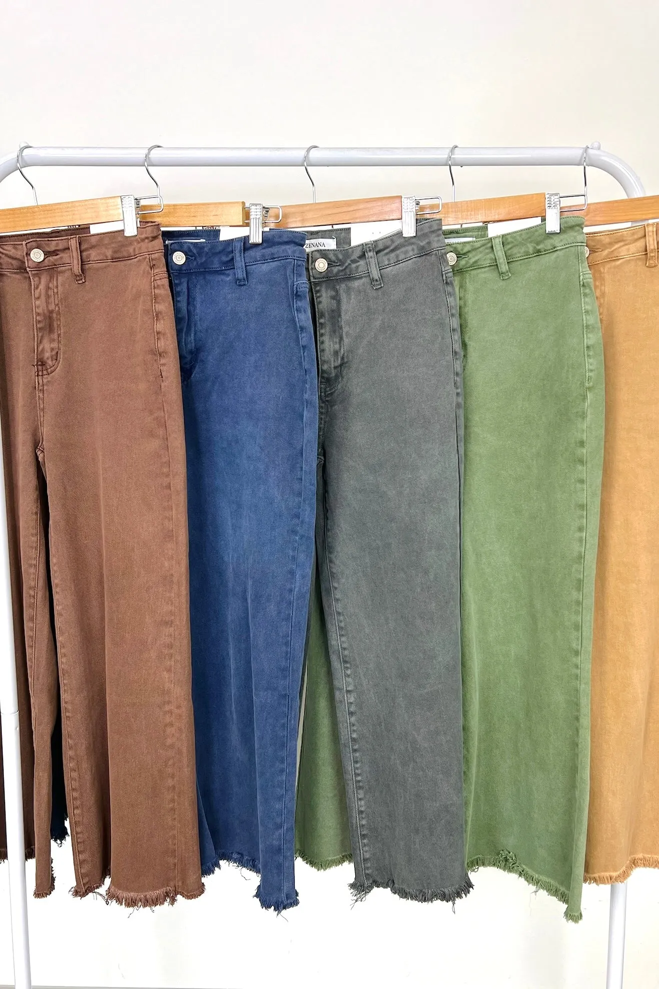 Lorellah High Rise Frayed Hem Straight Leg Jeans - FINAL SALE