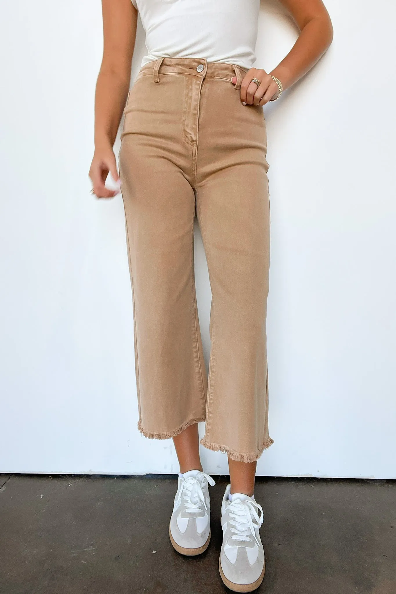 Lorellah High Rise Frayed Hem Straight Leg Jeans - FINAL SALE