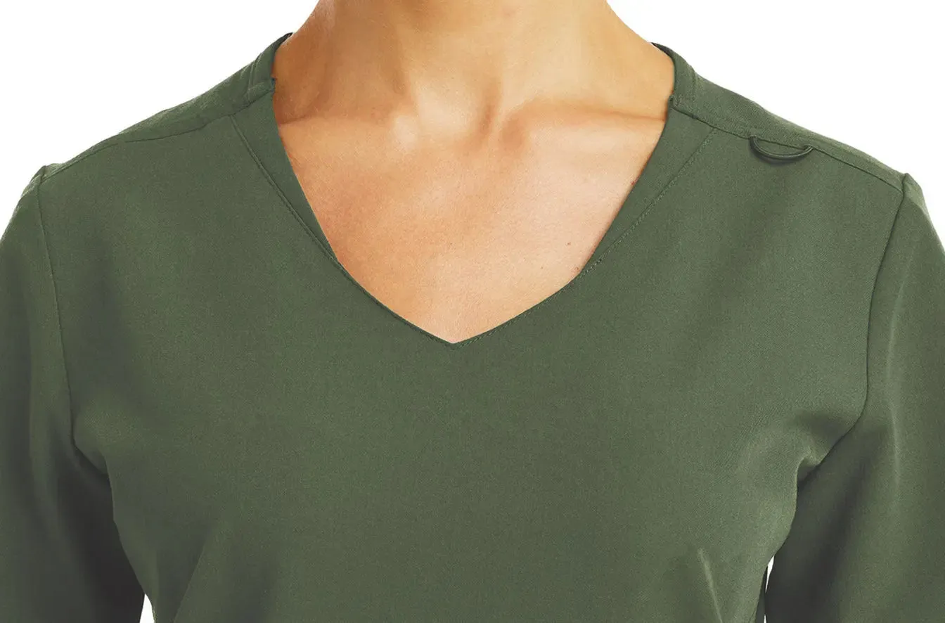 Maevn Women's Knit V-neck Scrub Top