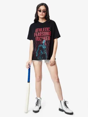 Marvel Black Widow Athletic Fearsome Focused Printed High Quality Womens Drop Shoulder T shirt Legacy Boutiques Bangladesh