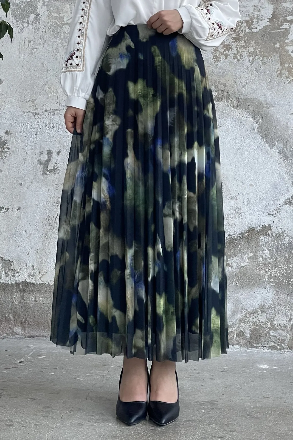 MDS Women Batik Pattern Lined Tulle Skirt - Pistachio Green - Ames