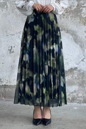 MDS Women Batik Pattern Lined Tulle Skirt - Pistachio Green - Ames