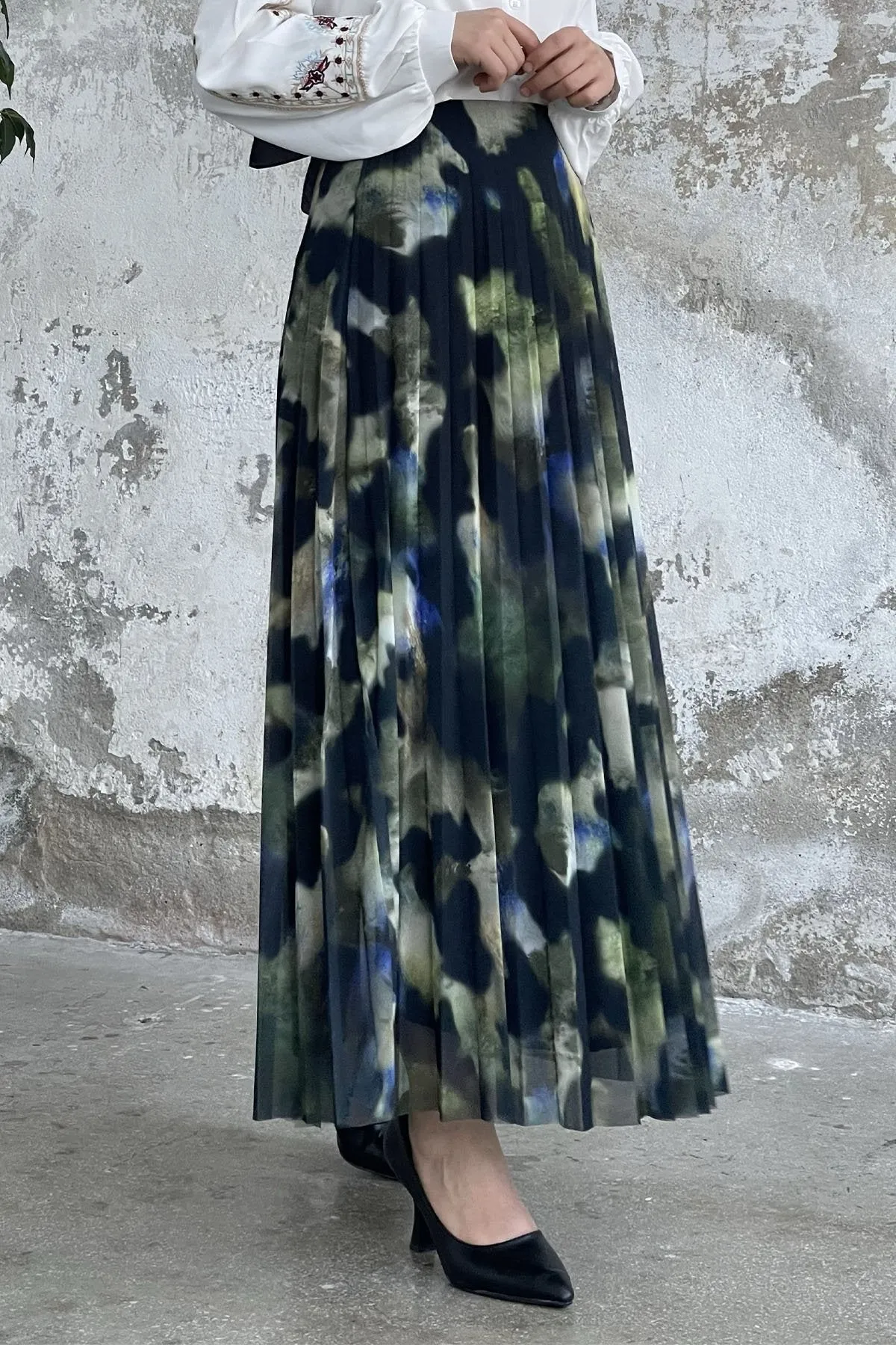 MDS Women Batik Pattern Lined Tulle Skirt - Pistachio Green - Ames