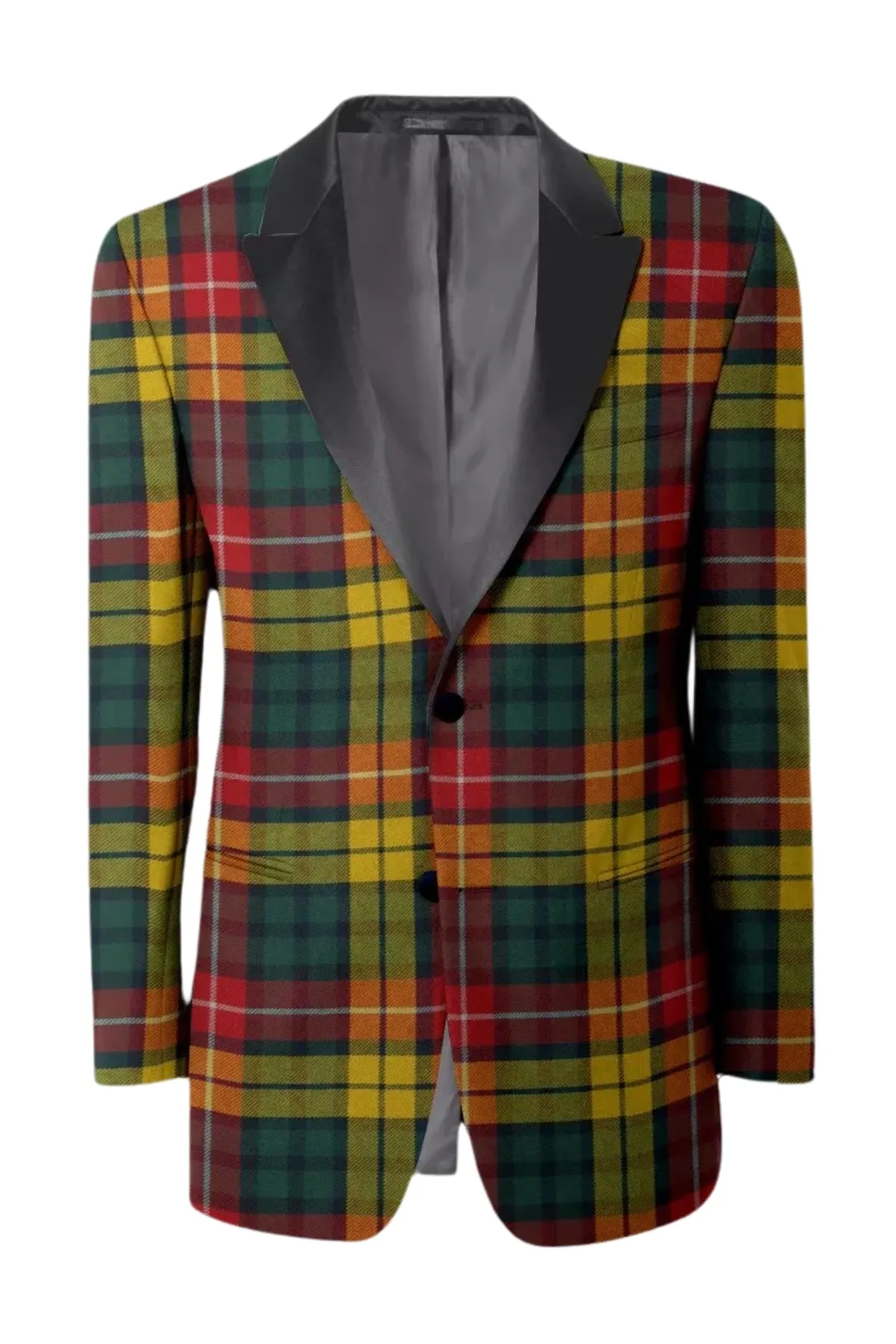 Men's Single Breasted Tartan Dinner Jacket