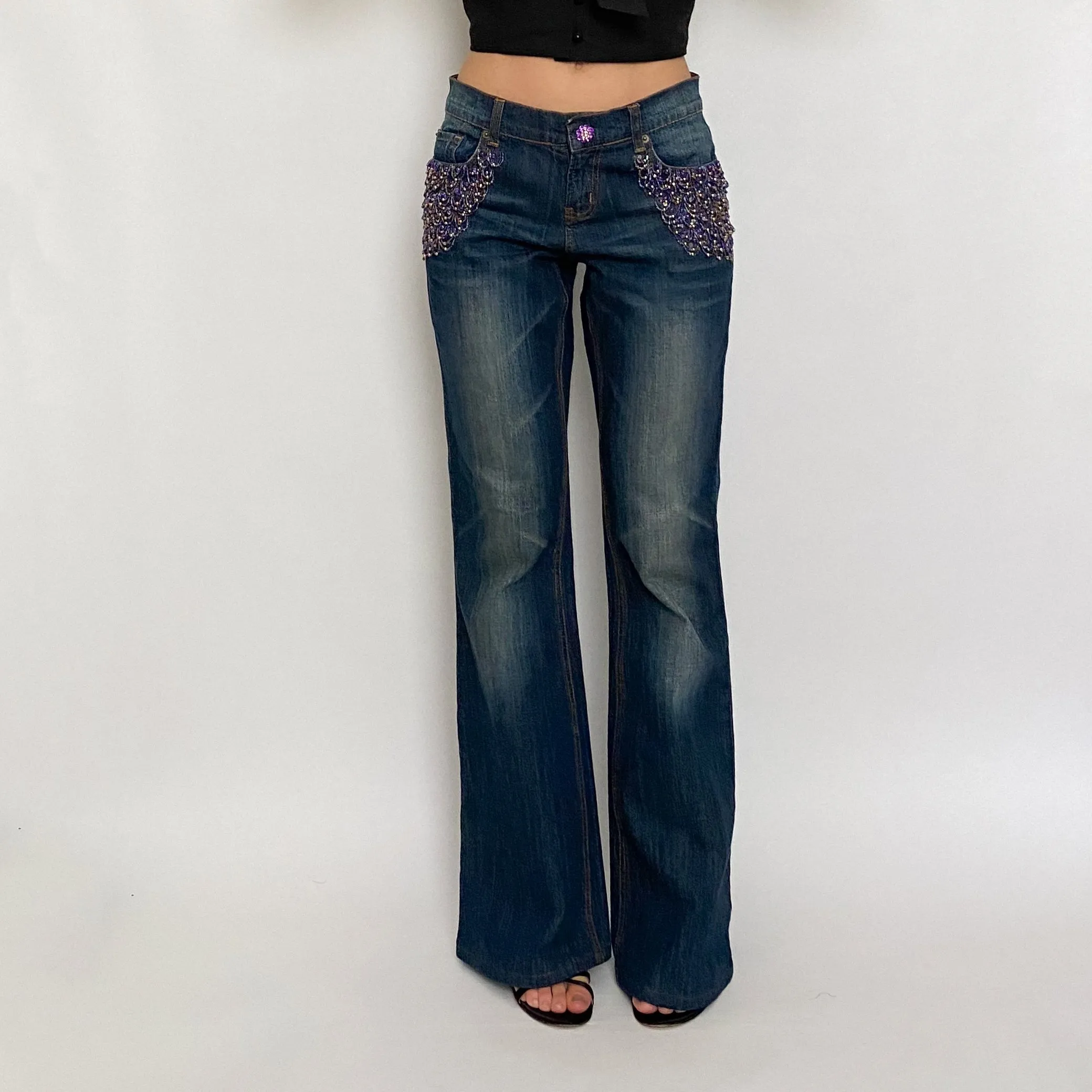 mermaid beaded jeans - size 6