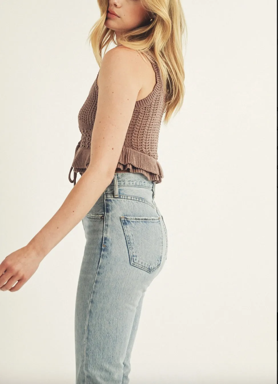 Monochromatic crochet peplum top - crochet tank top By Storia