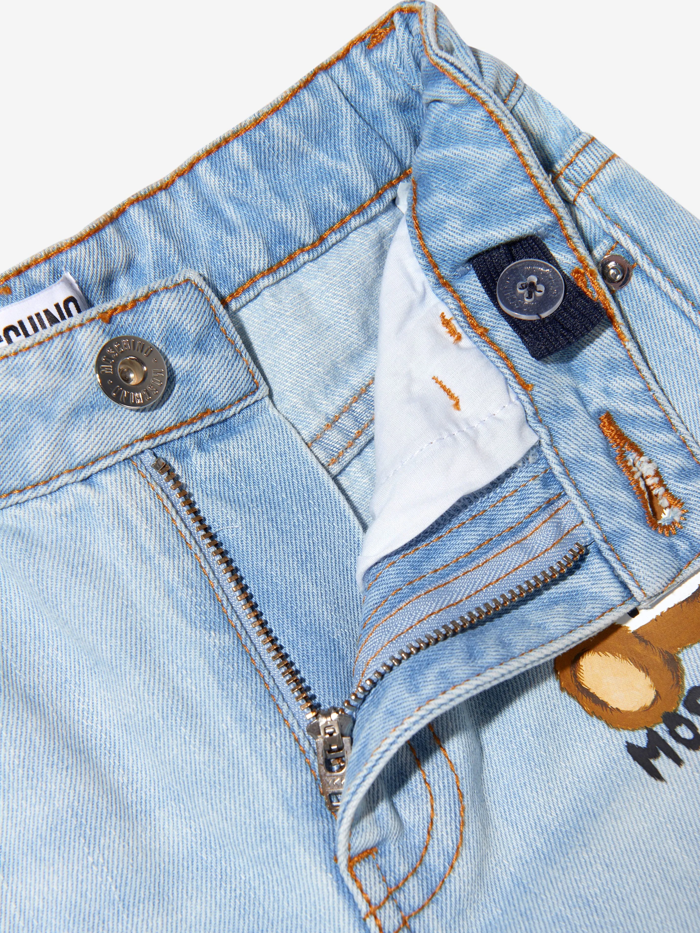 Moschino Kids Teddy Bear Logo Jeans