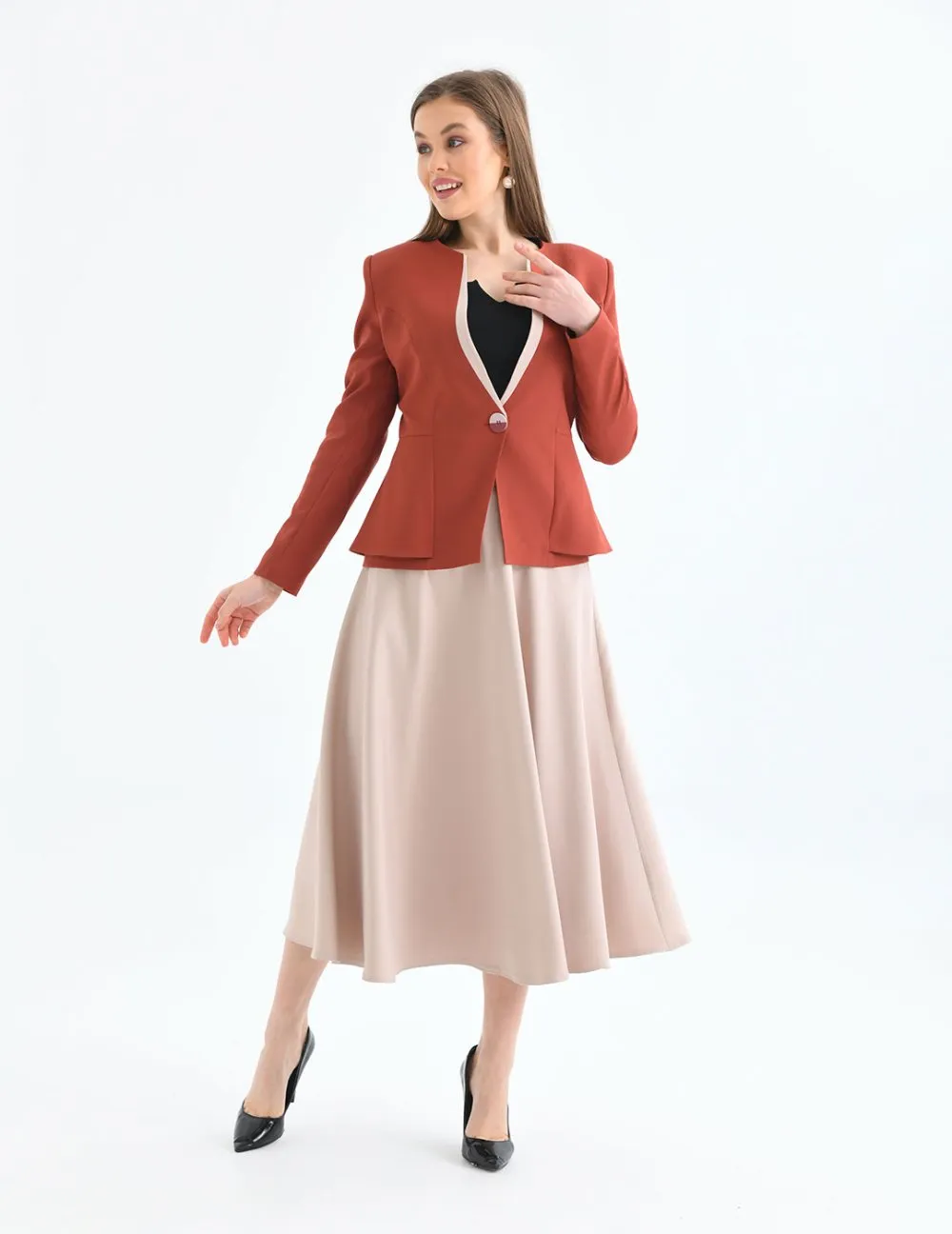 NDL Women Flared Skirt Women's Suit Cinnamon - Merced