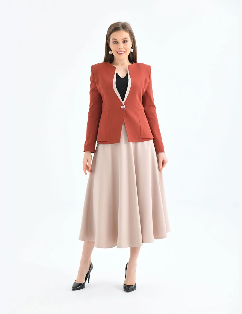 NDL Women Flared Skirt Women's Suit Cinnamon - Merced