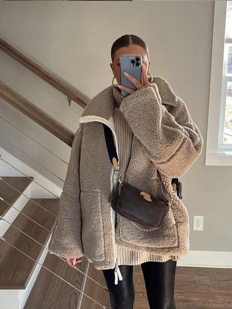 Oversized Fleece Zip Jacket