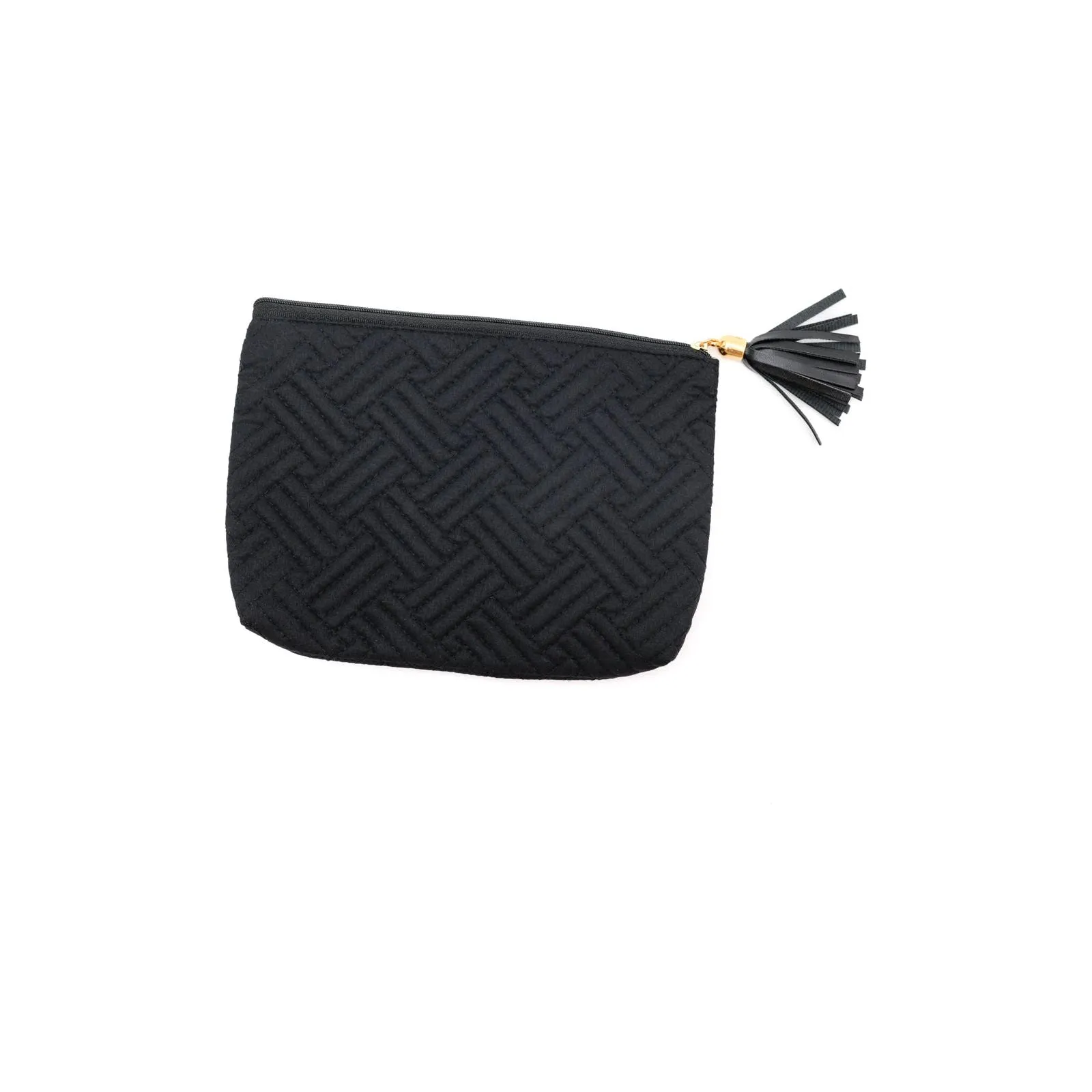 Pamela Black Quilted Travel Zip Pouch