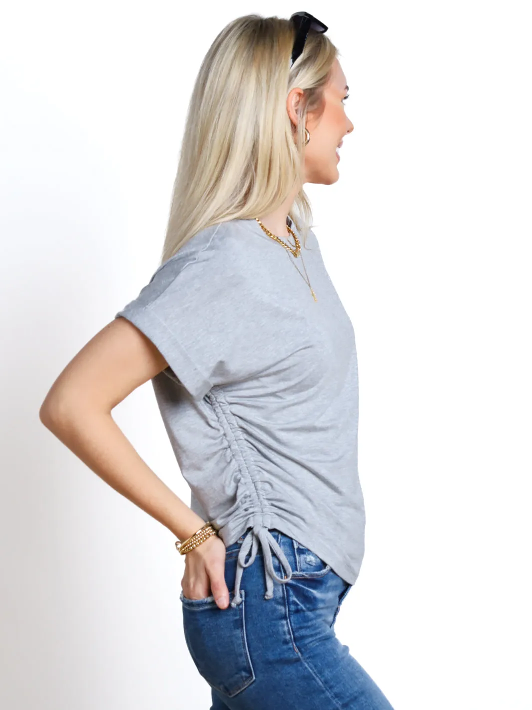 Part Of It Side Ruched Knit Top