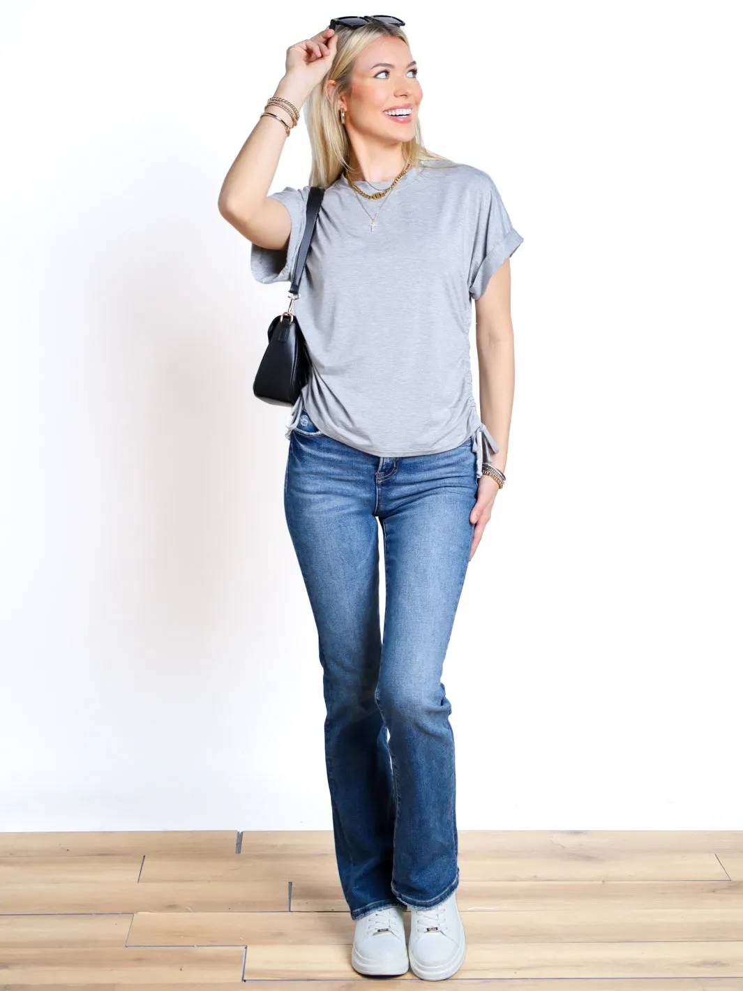 Part Of It Side Ruched Knit Top