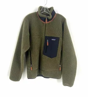 Patagonia Size M Olive/Black Paneled Sherpa Jackets Jacket