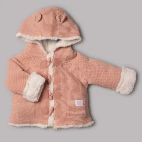 Pink Sherpa Lined Hooded Jacket