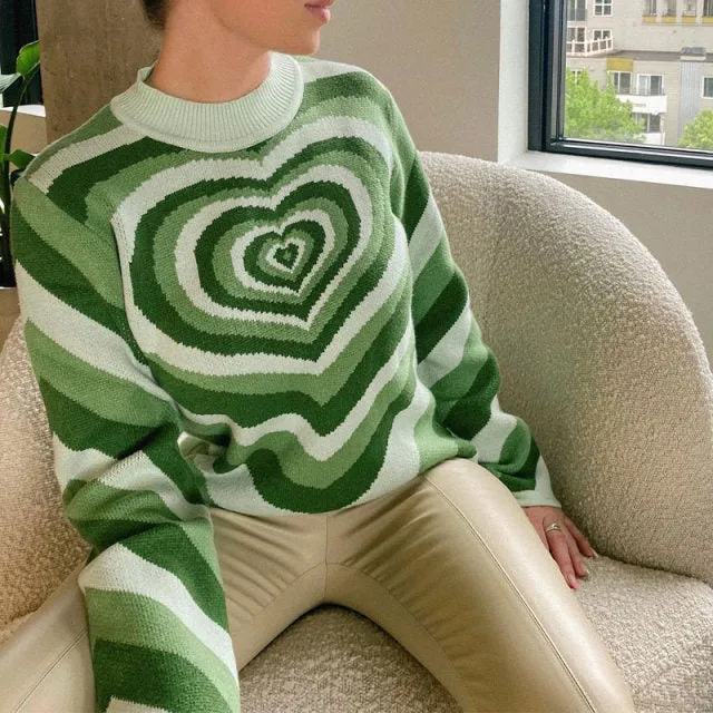 Preppy Style Knit Women Pullover Sweater Spring Autumn New Design Blue White Printed Soft Loose Tops Lady Long Sleeve Sweaters