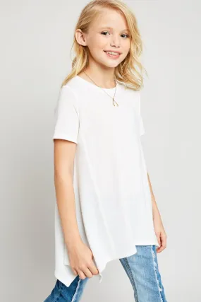Raw Edge Off White Tunic Top