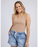 Rib Crew Tank Mocha