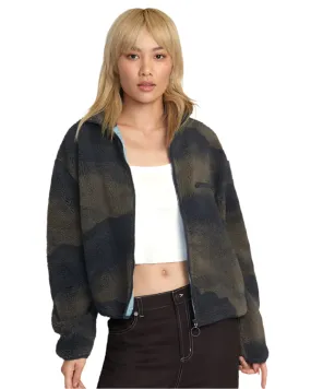 RVCA Women's Oh Hush Sherpa Jacket Green Haze