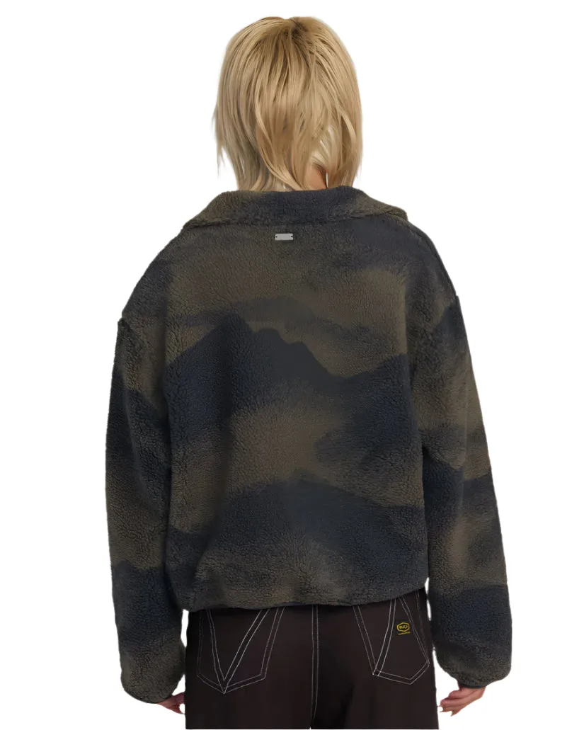 RVCA Women's Oh Hush Sherpa Jacket Green Haze